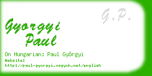 gyorgyi paul business card